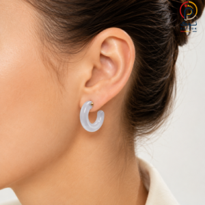 گوشواره میخی حلقه‌ای رزینی