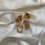 گوشواره میخی دفرمه استیل مدل موجی