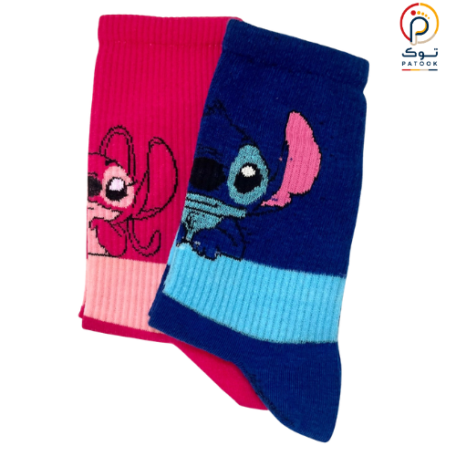 جوراب ساقدار فانتزی طرح استیچ و انجل جوراب ساقدار فانتزی طرح استیچ و انجل